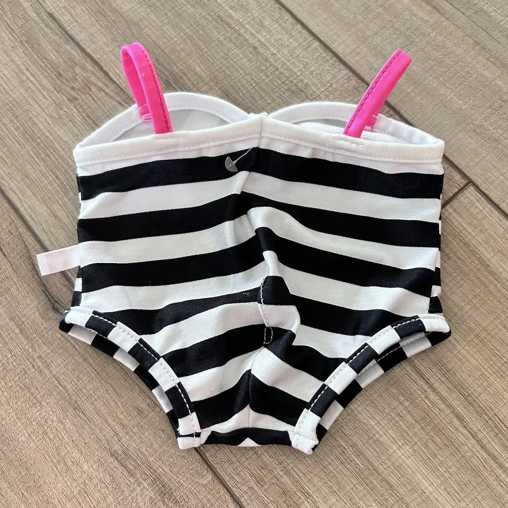 NEW BARBIECORE Build a Bear BARBIE striped swimsuit one piece Clothing
